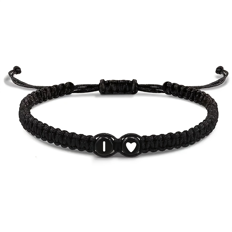 1pc Couple Adjustable Cord 26 Letter Bracelets Men Women Birthday